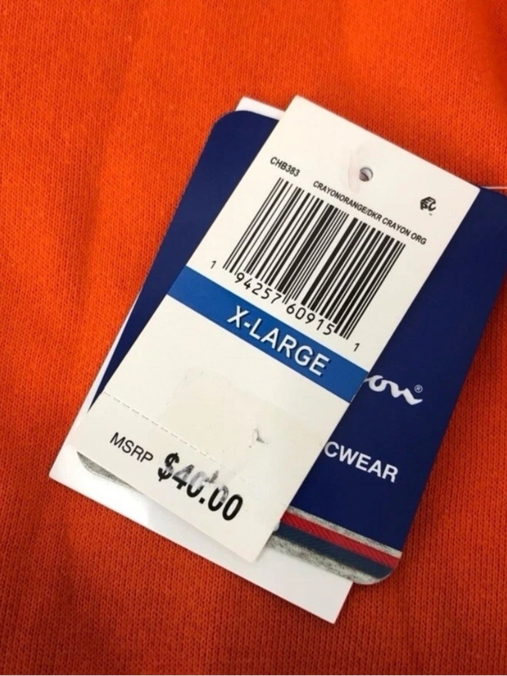Champion Boys XL Ombre Hoodie Orange Red Fleece NWT - Picture 8 of 8